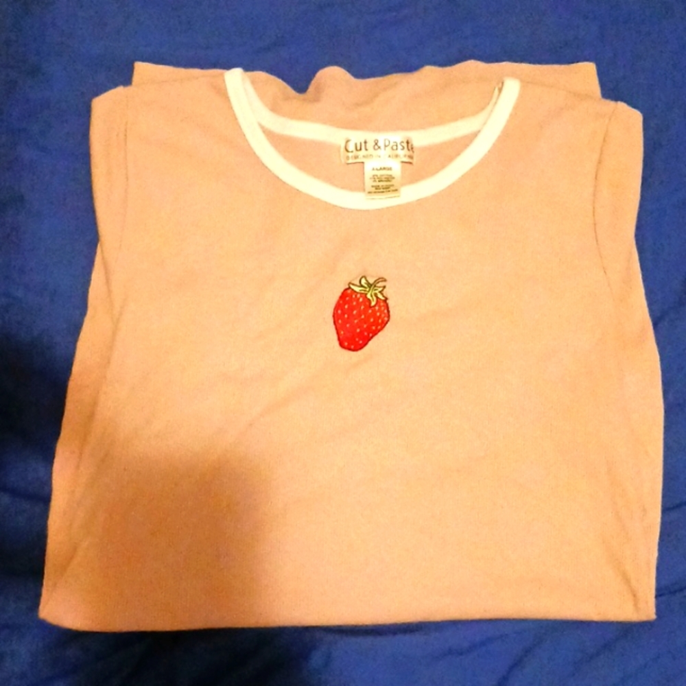 Mini Pink Dress with Strawberry Decal